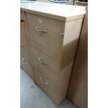 BEECH EFFECT 3 DRAWER FILING CABINET