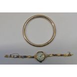 LADY'S 9CT GOLD WATCH, 9CT GOLD BRACELET,