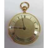 CONTINENTAL GOLD KEYWIND OPEN FACE QUARTER REPEATING POCKET WATCH,