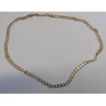 FLAT LINK NECKLACE MARKED 9KT WT 16.