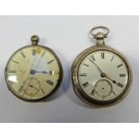 DOUBLE CASED SILVER POCKET WATCH & ONE OTHER SILVER POCKET WATCH Condition Report: