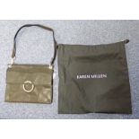 KAREN MILLEN BLACK LEATHER HANDBAG