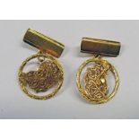 PAIR OF AFRICAN CUFFLINK'S MARKED 18CT 11GMS