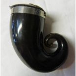 19TH CENTURY HORN SNUFF MULL MARKED WILLIAM BIRRELL TYRIS