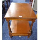 MAHOGANY OCCASIONAL TABLE WITH DRAWER