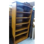 OAK BOOKCASE WITH SHELVED INTERIOR