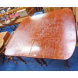 19TH CENTURY MAHOGANY D-END DINING TABLE ON TURNED SUPPORTS Condition Report: