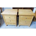 PAIR OF OAK BEDSIDE CHESTS WITH 3 DRAWERS