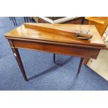 19TH CENTURY MAHOGANY TURNOVER TABLE