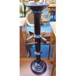 EBONISED POT STAND WITH REEDED COLUMN