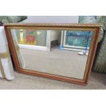 GILT OVERMANTLE MIRROR - 66 X 116CM OVERALL