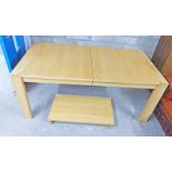 RECTANGULAR OAK DINING TABLE WITH SPARE LEAF