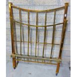 PAIR ARTS & CRAFTS STYLE BRASS BED ENDS