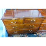 19TH CENTURY CHEST OF DRAWERS WITH 2 SHORT OVER 2 LONG DRAWERS ON BRACKET SUPPORTS