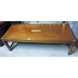 RECTANGULAR COFFEE TABLE WITH BRASS DECORATION