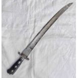 18TH CENTURY CONTINENTAL SWORD WITH EBONY GRIPS & PIERCED CROSS-GUARD,