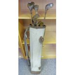 SELECTION OF GOLF CLUBS TO INCLUDE NORTH WOOD MODEL FLAT LIE PUTTER,