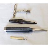 SURGEONS TREPANNING DRILL, SCALPEL WITH ROSEWOOD HANDLE,