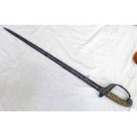 VICTORIA NAVAL SWORD, ANCHOR TO BRASS HAND GUARD, LION HEAD POMMEL,