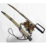 SWORD WITH LEATHER COVERED HILT,