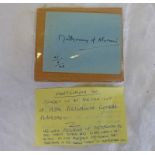 WWII BERNARD MONTGOMERY SIGNED CARD 'MONTGOMERY OF ALAMEIN' DATED 27/06/48 WITH NOTE OF PROVENANCE