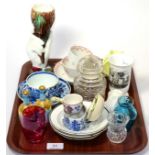 A collection of 19th century ceramics including cups and saucers, vases etc