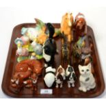 Beswick animals including foals, foxes, spaniels, Beatrix Potter figures etc