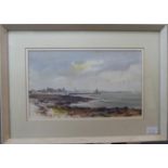 John H Nicholson (1911-1988) ''Castletown from Scarlett'' Signed, pencil and watercolour 20.5 by