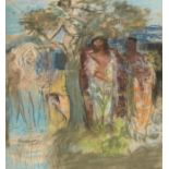 David Donaldson (Scottish 1916-1996) ''David and Bathsheba'' Signed, pastel, 34.5cm by 32cm See