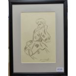 Dame Laura Knight RA, RWS, RE, RWA, PSWA, DBE (1877-1970) Study of a seated female figure Signed,