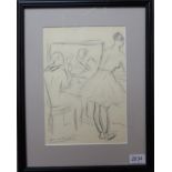 Dame Laura Knight RA, RWS, RE, RWA, PSWA, DBE (1877-1970) The dressing room Signed, pencil and