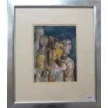 Albert du Mesnildot (1922-1990) French ''Troupe'' Signed, watercolour, 30.5cm by 23cm