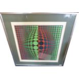 Victor Vasarely (1906-1997) French ''Vega Flet'' Signed and numbered 131/267, coloured screen print,