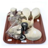 A quantity of dressing table silver including brushes, hand mirror, jewellery box, silver topped