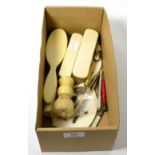 Assorted pen and fruit knives, early 20th century ivory dressing table pieces