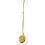 A 9ct gold locket on chain 16.74g gross