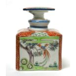 A 19th century Japanese porcelain scent bottle and stopper