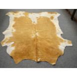 Nguni cow hide (Bos taurus), modern, excellent quality AA grade caramel brown and white pied cow