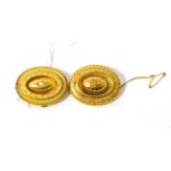 Two Victorian Etruscan revival brooches 20.6 grams gross