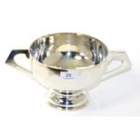 A silver twin handled fruit bowl 27.8ozt