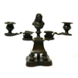 A 19th century French bronze candelabra