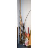 Various cricket bats and other sporting items