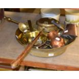 A collection of copper and brasswares etc (qty)
