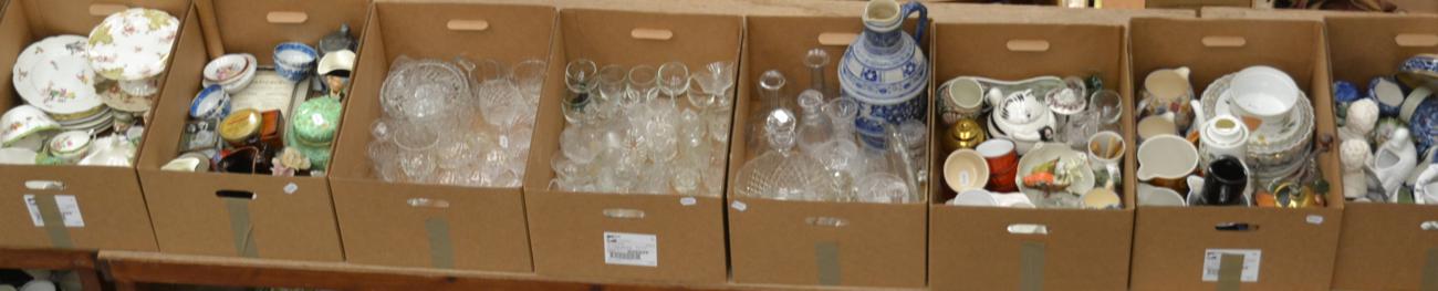 Thirteen boxes of miscellaneous ceramics and glass including Booths 'Old Willow' wares, Losol ware - Image 2 of 2