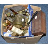 Assorted brass and copper items