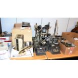 A quantity of watch makers cleaning and timing machines including four cleaning machines with