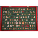 A Collection of One Hundred and Seventeen Mainly First World War Cap Badges, in brass, bronze, bi-