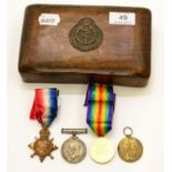 A First World War Pair, awarded to 14067 L.SJT. W.T.BELL, BORD:R., comprising 1914-15 Star and