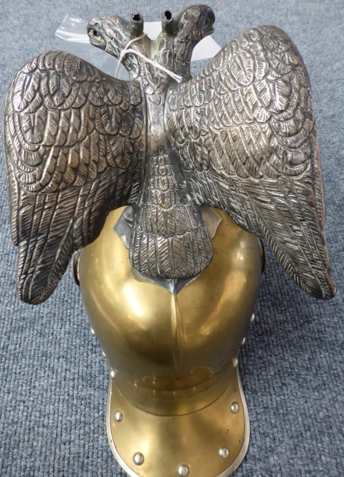 A Russian O.R's Brass Helmet to the Imperial Horse Guards Regiment, the one piece skull with - Image 7 of 9