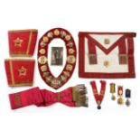 The Royal Antedeluvian Order of Buffaloes - a Set of KOM Regalia, comprising a sash, full chain